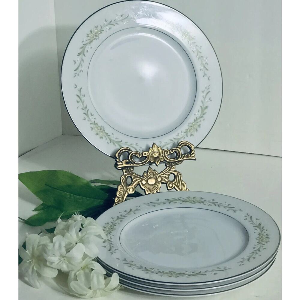 Ekco Prudence MILANCIA Rim Salad Plates Set of 4 Pattern #327 7-3/4 Diameter